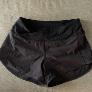 Lululemon black speed ups (4inch) size 6. worn once!!